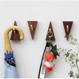 Aurivane Geometric Wall Hook – Solid Wood & Brass Hanging Hook | Modern Minimalist Key & Coat Holder