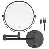 AuraVue LuxeBeam LED Vanity Mirror – Rechargeable Wall-Mounted Makeup Mirror with 1X/10X Magnification & Adjustable Lighting