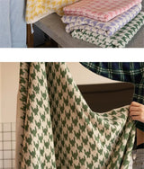 Maison Échelon Houndstooth Cotton Face Towel – Luxury Jacquard Hand Towel | Soft Vintage Bathroom Linen