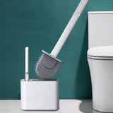 FlexiClean Silicone Toilet Brush Set – Flat Head, Flexible & Hygienic Wall-Mount Bathroom Cleaner