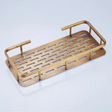 Kensington Vale Brass Corner Shelf – Antique Bronze Bathroom Basket | Luxury Vintage Shower Storage