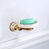 HeritageLuxe Antique Brass Bathroom Hardware Set – Vintage Brass & Ceramic Wall-Mounted Bathroom Accessories Collection