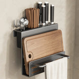 BladeNest Kitchen Organiser – Wall-Mounted Knife & Cutting Board Holder | Stainless Steel Storage Rack