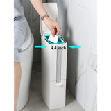 Nuvessa Slim Bathroom Bin – Ultra-Narrow Waste Basket with Lid | Modern Space-Saving Rubbish Bin