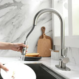 SilverGlide Pull-Out Kitchen Mixer Tap – Modern Silver Sink Faucet | Flexible Hot & Cold Spray Mixer