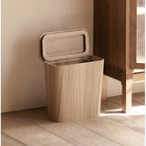 Arboré Press-Lid Waste Bin – Modern Wooden Rubbish Bin | Luxury Minimalist Home & Office Storage