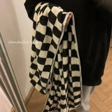 MonoLuxe Plaid Towel Collection – Black & White Coral Fleece Towels | Soft Quick-Dry Bathroom Set
