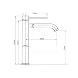 Veloura Tall Basin Mixer – Brushed Rose Gold Bathroom Faucet | Modern Hot & Cold Sink Tap