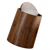 Alderline Swing-Lid Waste Bin – Wood-Effect Modern Rubbish Bin | Hygienic Contemporary Home Waste Basket