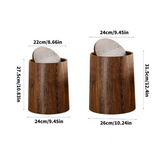 Alderline Swing-Lid Waste Bin – Wood-Effect Modern Rubbish Bin | Hygienic Contemporary Home Waste Basket