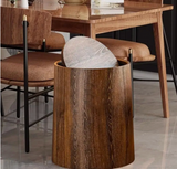 Alderline Swing-Lid Waste Bin – Wood-Effect Modern Rubbish Bin | Hygienic Contemporary Home Waste Basket
