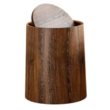 Alderline Swing-Lid Waste Bin – Wood-Effect Modern Rubbish Bin | Hygienic Contemporary Home Waste Basket