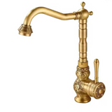 HeritageFlow Pull-Out Bronze Kitchen Faucet – Retro Antique Solid Brass Single-Handle Sink Mixer with Swivel & Retractable Spout