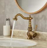 HeritageFlow Pull-Out Bronze Kitchen Faucet – Retro Antique Solid Brass Single-Handle Sink Mixer with Swivel & Retractable Spout