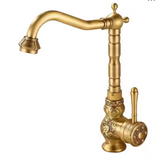 HeritageFlow Pull-Out Bronze Kitchen Faucet – Retro Antique Solid Brass Single-Handle Sink Mixer with Swivel & Retractable Spout