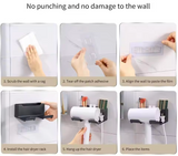 AeroNest Wall-Mount Hair Dryer Organiser – No-Drill Bathroom Storage Holder | Dual-Tier Design with Cable Management