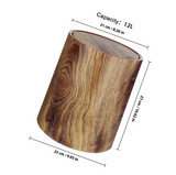Alderline Swing-Lid Waste Bin – Wood-Effect Modern Rubbish Bin | Hygienic Contemporary Home Waste Basket