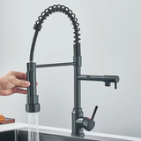 AuroraPull Luxe Kitchen Mixer – Pull-Down Nickel Gold Faucet | Luxury Brass Sink Tap