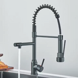 AuroraPull Luxe Kitchen Mixer – Pull-Down Nickel Gold Faucet | Luxury Brass Sink Tap