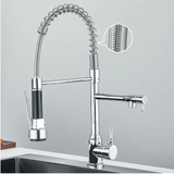 AuroraPull Luxe Kitchen Mixer – Pull-Down Nickel Gold Faucet | Luxury Brass Sink Tap