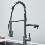 AuroraPull Luxe Kitchen Mixer – Pull-Down Nickel Gold Faucet | Luxury Brass Sink Tap