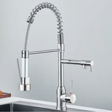 AuroraPull Luxe Kitchen Mixer – Pull-Down Nickel Gold Faucet | Luxury Brass Sink Tap