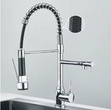AuroraPull Luxe Kitchen Mixer – Pull-Down Nickel Gold Faucet | Luxury Brass Sink Tap