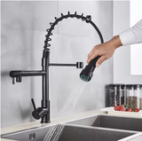 AuroraPull Luxe Kitchen Mixer – Pull-Down Nickel Gold Faucet | Luxury Brass Sink Tap