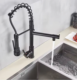 AuroraPull Luxe Kitchen Mixer – Pull-Down Nickel Gold Faucet | Luxury Brass Sink Tap