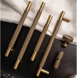 Ardent Forge Knurled Brass Handle – Industrial T-Bar Cabinet Pull | Antique Bronze Luxury Furniture Hardware