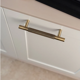 Ardent Forge Knurled Brass Handle – Industrial T-Bar Cabinet Pull | Antique Bronze Luxury Furniture Hardware