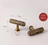 Ardent Forge Knurled Brass Handle – Industrial T-Bar Cabinet Pull | Antique Bronze Luxury Furniture Hardware