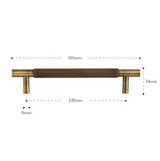 Ardent Forge Knurled Brass Handle – Industrial T-Bar Cabinet Pull | Antique Bronze Luxury Furniture Hardware