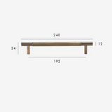 Ardent Forge Knurled Brass Handle – Industrial T-Bar Cabinet Pull | Antique Bronze Luxury Furniture Hardware