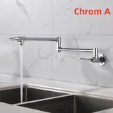 AurumFlex Wall Kitchen Tap – Brushed Gold Swivel Faucet | Premium Space-Saving Cold Water Mixer