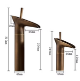 Veloura Cascade Heritage Basin Tap – Antique Waterfall Bathroom Mixer | Elegant Spa-Inspired Vanity Design