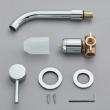 Velmor Wall Basin Mixer – Brushed Stainless Bathroom Faucet | Solid Brass Dual-Hole Sink Tap
