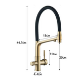 PureStream 3-Way Kitchen Mixer Tap – Filtered Water Faucet | 360° Swivel Hot & Cold Sink Mixer