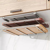 SpaceLine Under-Cabinet Storage Rack – Stainless Steel Cutting Board Holder | Modern Hanging Kitchen Organiser