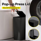 PureTouch Compact Bathroom Bin – 10L Push Lid Waste Bin | Modern Hygienic Home Design