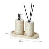 Bellaverto Beige Travertine Bathroom Accessory Set – Natural Stone Spa Collection | Luxury Marble Bathroom Décor