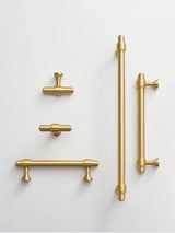 Château Noir Brass T-Bar Handles – French-Inspired Luxury Cabinet Hardware | Solid Brass Furniture Pulls