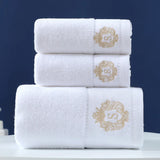WinterLuxe Embroidered Cotton Towel Set – 3-Piece Jacquard Bathroom Collection | Soft Absorbent Luxury Towels