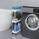 GlideNest Slim Rolling Storage Cart – Ultra-Narrow 4-Tier Organiser for Bathroom, Kitchen & Utility Spaces