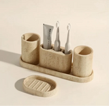 StoneAura Natural Stone Bathroom Accessory – Premium Sandstone Bathroom Décor | Elegant Eco-Friendly Bathroom Essential