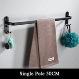 SlateBar Matte Black Towel Rail – Aluminium Wall-Mounted Holder | Modern Space-Saving Bathroom Storage