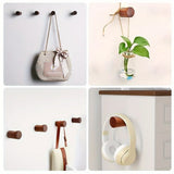 Alderé Scandinavian Wall Hook – Solid Beech & Walnut Coat Hanger | Minimalist Wooden Wall Storage