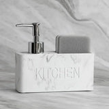 CleanLuxe Kitchen Soap Station – 2-in-1 Soap Dispenser & Sponge Organiser | Modern Sink Countertop Storage