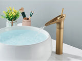 Beaumont Cascade Basin Mixer Tap – Antique Brass Waterfall Faucet | Vintage Single Lever Bathroom Tap