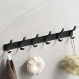 Novalith Luxe BlackHook Aluminium Wall Hook Rail – Multi-Hook Coat & Towel Organiser in Matte Black | Heavy-Duty Wall-Mounted Storage for Bathroom, Kitchen & Hallway